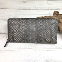 【ふるさと納税】財布 墨染パイソン×墨染牛革のフルラウンドファスナー財布 長財布 ヘビ 革小物 蛇 モラレスパイソン 革製品 日用品 雑貨