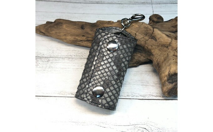 【ふるさと納税】墨染パイソンのスマートキーケース 小物 収納 カード ヘビ 革 革製品