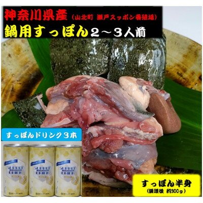 神奈川県産すっぽん鍋(2〜3人前)300g&ドリンク3本(各180g)セット[配送不可地域:離島]