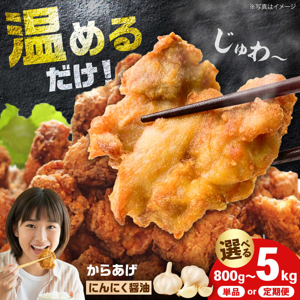 [年内発送(単品)][選べる容量・定期便]からあげ ニンニク醤油味 800g 1kg 3kg 5kg 定期便全3回 全6回 全12回[から太郎][BDBC002]
