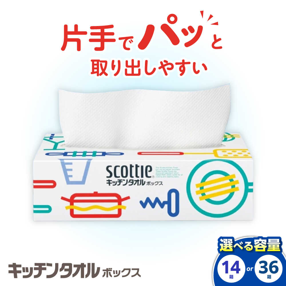 【ふるさと納税】【年内発送】【選べる容量】スコッティ キッチンタオル ボックス 14箱／36箱 開成町 ...