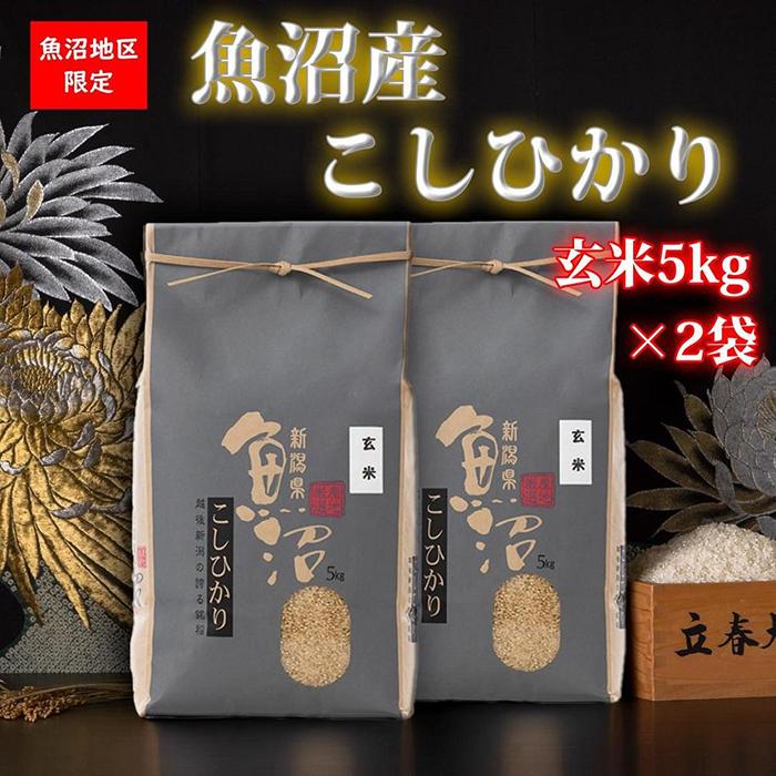 【ふるさと納税】【令和5年産】魚沼産コシヒカリ（玄米5kg×2袋）【新潟県 特A地区】