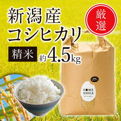 【令和5年産米】新潟産コシヒカリ 精米約4.5kg 精米したてをお届け