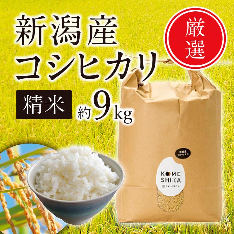 【令和5年産米】新潟産コシヒカリ　精米約9kg　精米したてをお届け