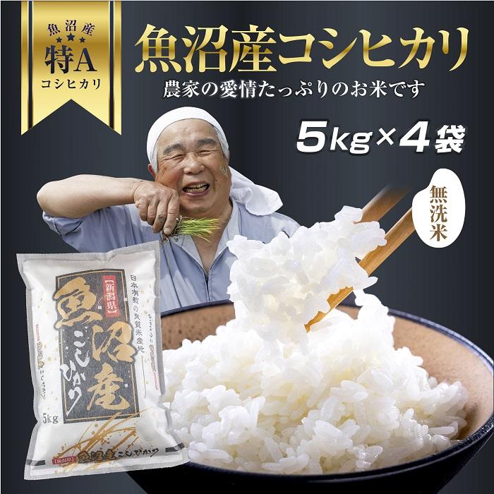 【ふるさと納税】DH06 「無洗米」 新潟県 魚沼産 コシヒカリ お米 20kg こしひかり 精米 米（お米の美味しい炊き方ガイド付き）