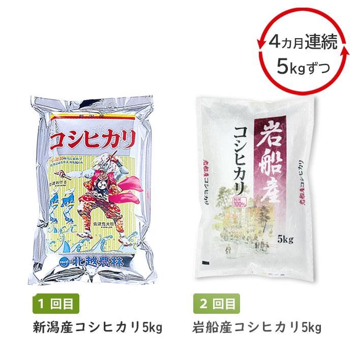 【ふるさと納税】【4ヶ月定期便 毎月5kg】 新潟ブランドコシヒカリ食べくらべ