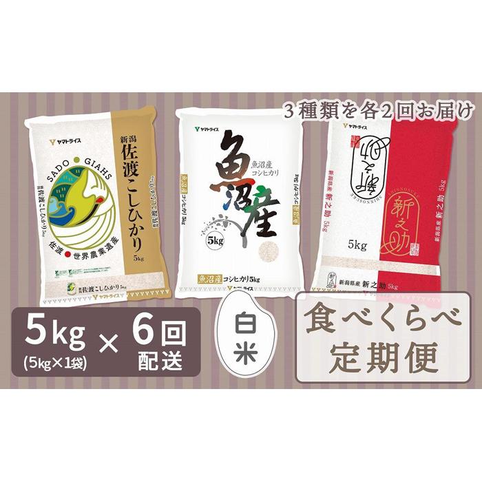 [定期便全6回]新潟県産米厳選食べ比べ 5kg | お米 こめ 白米 食品 人気 おすすめ 送料無料 セット