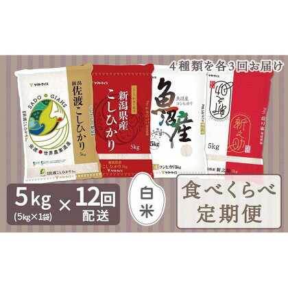 【定期便全12回】新潟県産米厳選食べ比べ 5kg | お米 こめ 白米 食品 人気 おすすめ 送料無料 セット