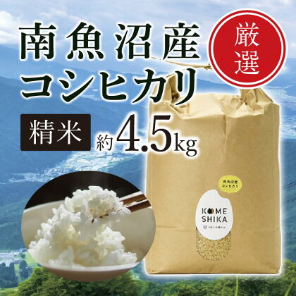 【令和5年産米】【雪室貯蔵】南魚沼産コシヒカリ 精米約4.5kg 精米したてをお届け