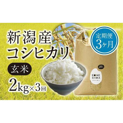 【令和5年産米】【定期便3ヵ月】新潟産コシヒカリ 玄米2kg×3回 | お米 こめ 食品 人気 おすすめ 送料無料