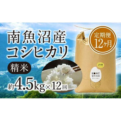 【令和5年産米】【定期便12ヵ月】雪室貯蔵 南魚沼産コシヒカリ 精米約4.5kg×12回 精米したてをお届け | お米 こめ 食品 人気 おすすめ 送料無料