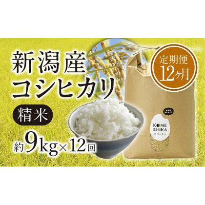 【令和5年産米】【定期便12ヵ月】新潟産コシヒカリ精米約9kg×12回　精米したてをお届け | お米 こめ 食品 人気 おすすめ 送料無料