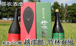 【ふるさと納税】笹祝酒造 純米大吟醸2本とトートバッグセット　【お酒・日本酒・純米大吟醸酒】 画像1