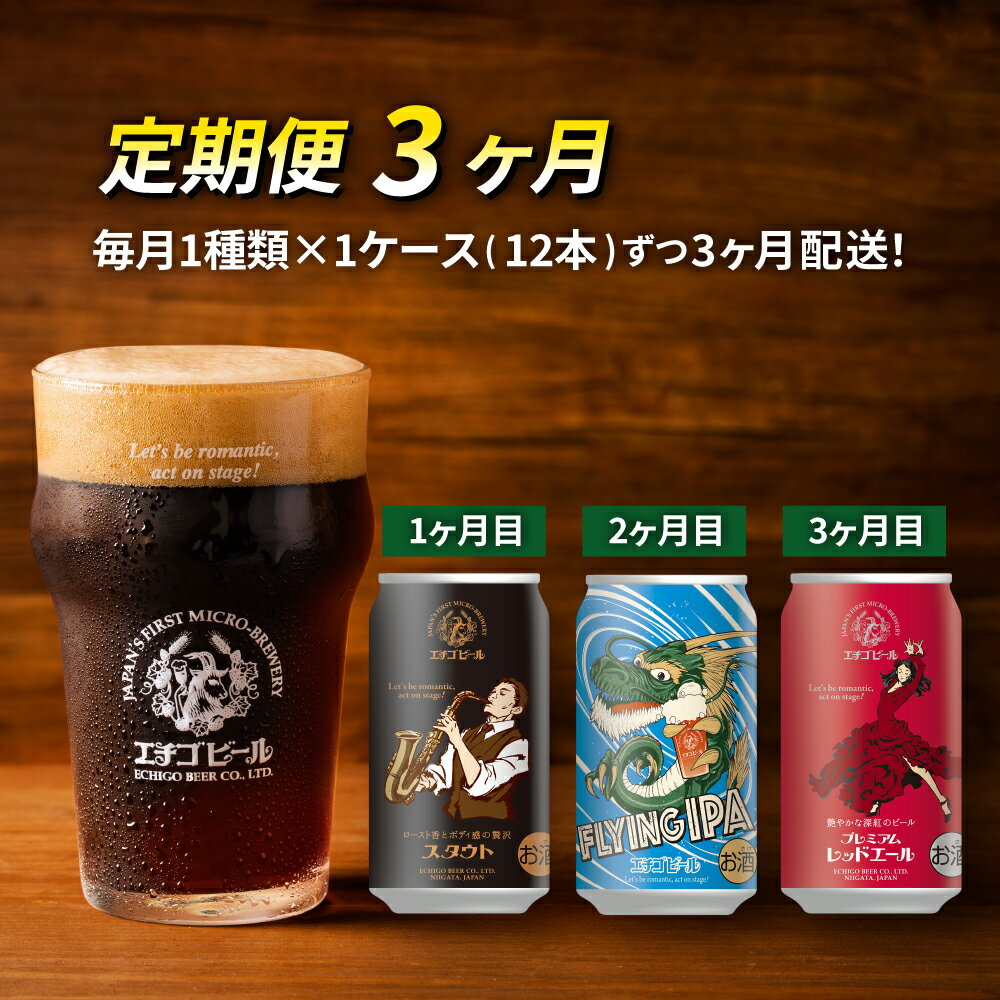 22位! 口コミ数「0件」評価「0」【定期便3ヶ月】エチゴビール【1ヶ月目】スタウト350ml缶×12本【2ヶ月目】FLYING IPA350ml缶×12本【3ヶ月目】プレミア･･･ 