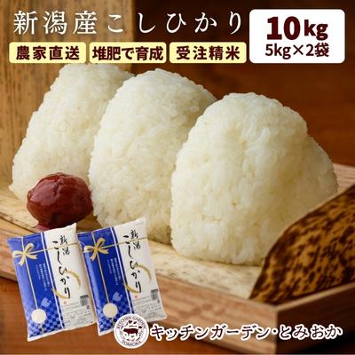 堆肥で育てた 新潟産 こしひかり 10kg コシヒカリ 米 お米 こめ コメ 白米 精米 減農薬 産地直送 新潟県産 新潟県 新潟　【 新潟市 】