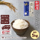 【ふるさと納税】【定期便6カ月】堆肥で育てた新潟産こしひかり5kg　【定期便・ お米 精米 白米 ブランド米 ご飯 おにぎり お弁当 和食 主食 直送 産地直送 ツヤ 香り豊か 甘味が強い 冷めてもおいしい 精米したて 】･･･