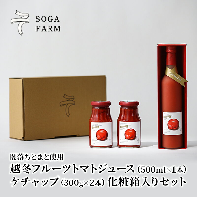 闇落ちとまと使用SOGAFARM越冬フルーツトマトジュース・ケチャップセット 無塩 トマトジュース 食塩無添加 無添加 無着色 保存料不使用 ケチャップ 砂糖不使用 セット トマト 調味料 ジュース 新潟　【 新潟市 】