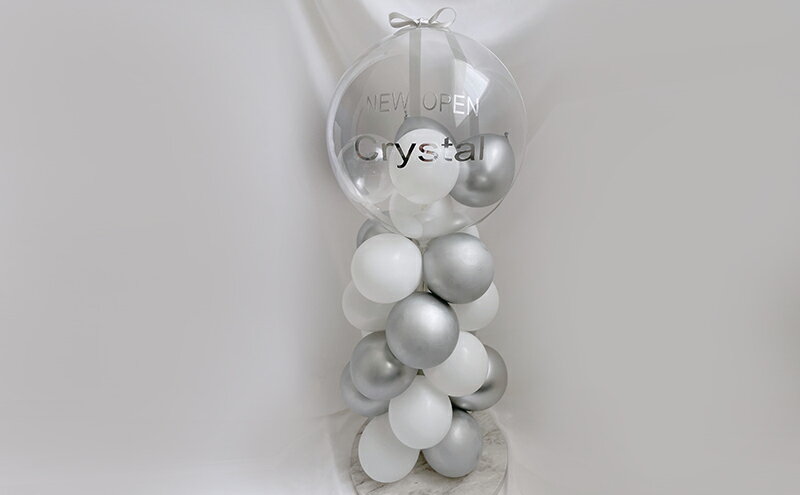 【ふるさと納税】スタンディングバルーン■シルバー&ホワイト インテリア