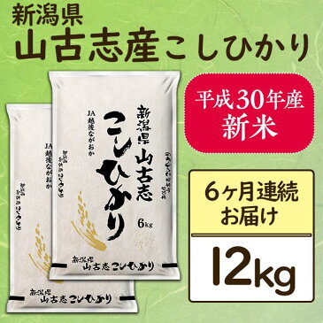 【ふるさと納税】12-009【6ヶ月連続お届け】新潟県長岡産コシヒカリ山古志地域棚田米12kg【H30年産】