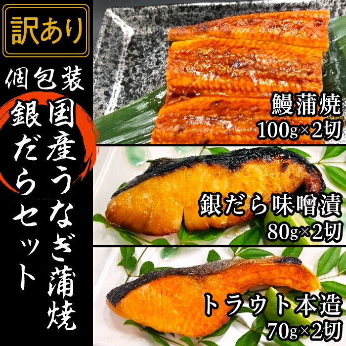 7位! 口コミ数「0件」評価「0」訳あり 魚 詰め合わせ 食べ比べ 個包装 H7-55【訳あり】個包装国産うなぎ蒲焼銀だらセット