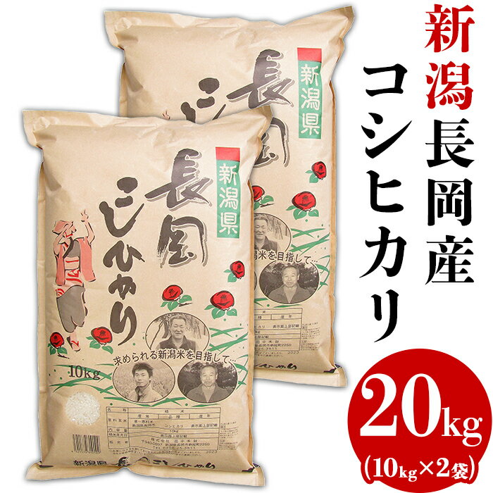 米 20kg 白米 コシヒカリ 新潟 令和5年 73-4N201新潟長岡産コシヒカリ20kg(10kg×2袋)