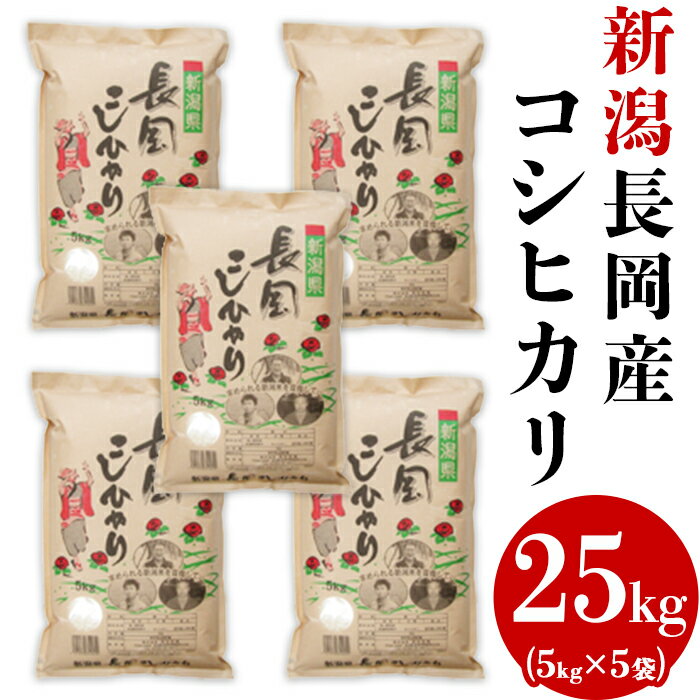 楽天限定 米 白米 コシヒカリ 新潟 令和5年 73-4N251新潟長岡産コシヒカリ25kg(5kg×5袋)