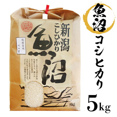 楽天ふるさと納税　【ふるさと納税】米 5kg 白米 コシヒカリ 魚沼 令和3年 B7-37新潟県魚沼産（長岡川口地域）コシヒカリ5kg