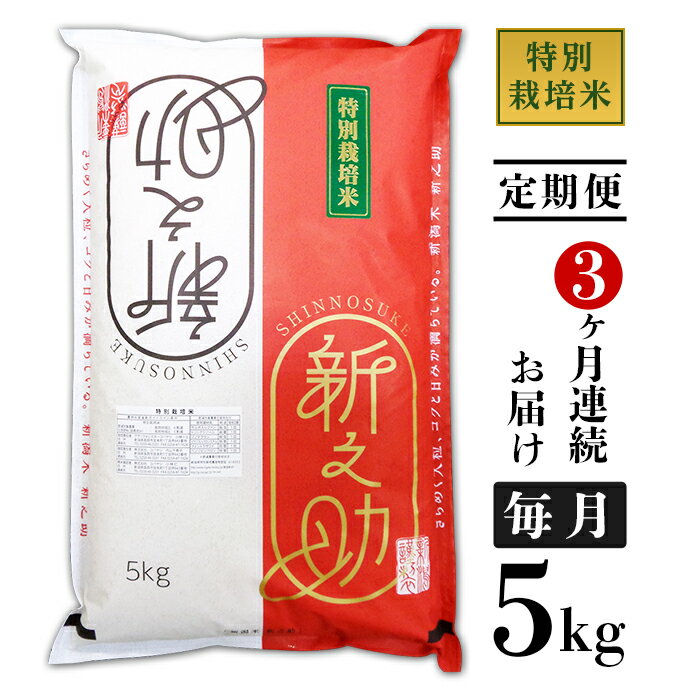 【ふるさと納税】米 定期便 5kg 白米 新之助 新潟 令和5年 B7-06【3ヶ月連続お届け】長岡産新之助5kg（特別栽培米）のサムネイル