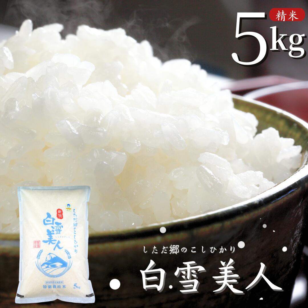 17位! 口コミ数「0件」評価「0」令和5年産米 特別栽培米 下田産コシヒカリ「白雪美人」 精米 5kg 新潟県【011S096】