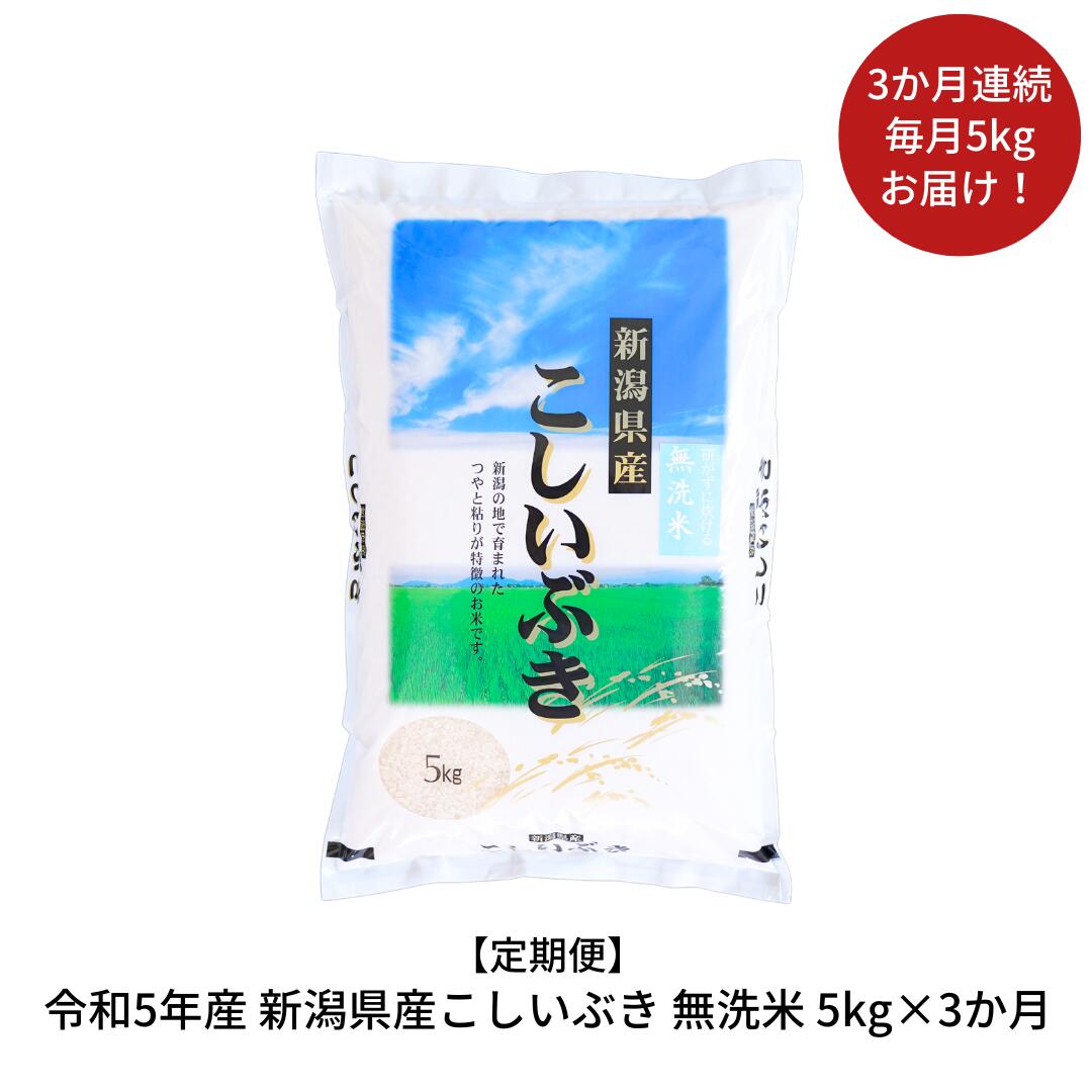 【ふるさと納税】 [定期便5kg×3ヶ月] 令和5年産 無洗米 新潟県産こしいぶき 計15kg 3か月（3ヵ月）連続でお届け [株式会社白熊]【017S007】