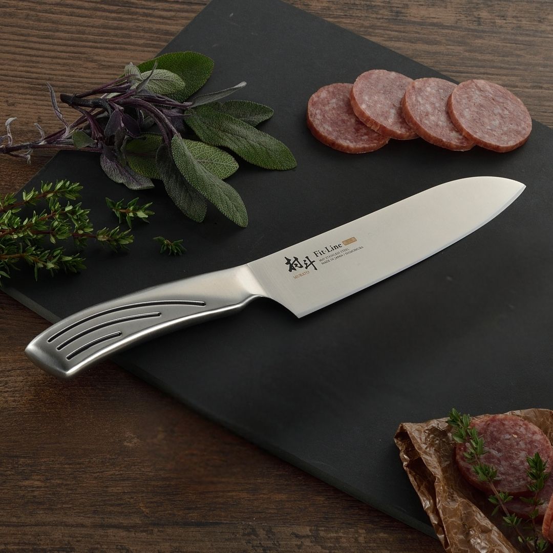 【ふるさと納税】村斗 Fit-Line三徳・ダブルシャープナーセット 万能包丁 研ぎ器 簡単 キッチン用品 調理器具 新生活 燕三条製 [下村工業] 【017S114】