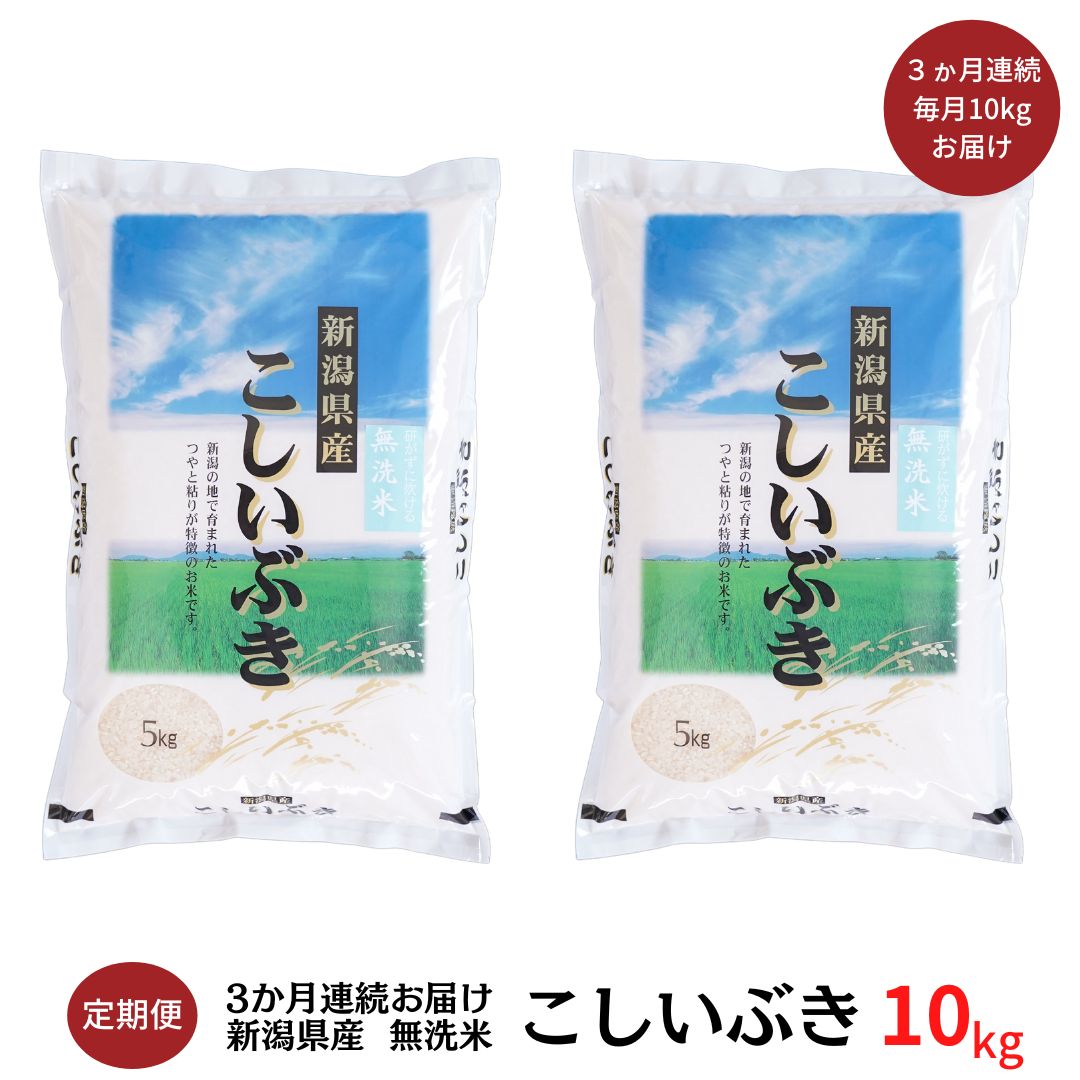 【ふるさと納税】 [定期便10kg × 3か月] 無洗米 新潟県産こしいぶき 10kg 3か月連続でお届け 令和4年産 米【034S004】