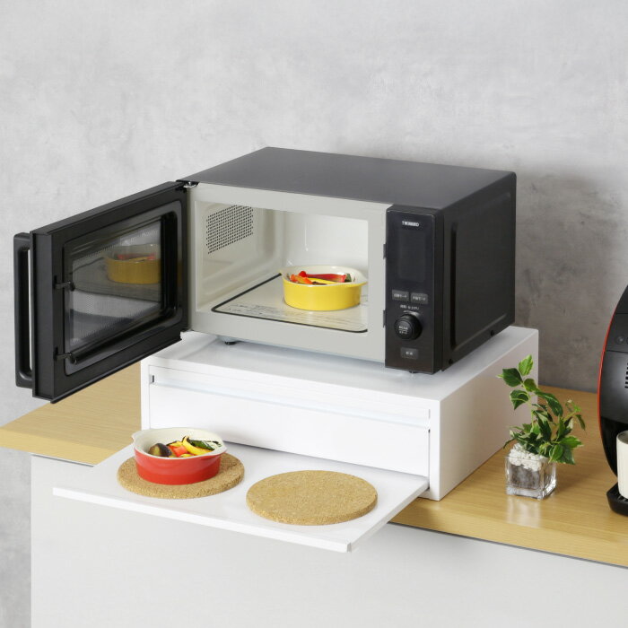 レンジ下スライドラック ロータイプ 高さ15cm ブレッドケース 引き出し 日本製 完成品 レンジ台 スライド棚 スライドテーブル 引出し キッチン レンジラック キッチンラック オーブンレンジ 電子レンジ トースター 収納ラック YK-1043 [川口工器]
