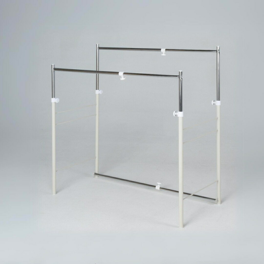 【ふるさと納税】燕三条製 押入縦横伸縮ダブルハンガーラック スリムタイプ ハンガーラック 衣類収納 ポールハンガー 部屋干し 室内干し 【048S012】