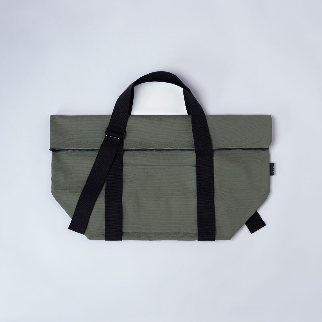 【ふるさと納税】めおと ビッグトート オリーブ×ブラック 大容量 トート 買い物 ショッピング [株式会社プラスワイズ] 【050S027】