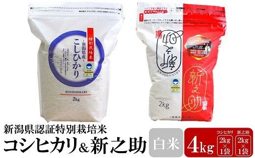 【ふるさと納税】【令和5年産米】新潟県認証特別栽培米 コシヒカリ・新之助 白米 ...