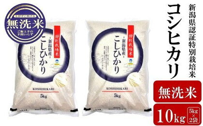 【令和5年産米】新潟県認証特別栽培米 コシヒカリ 無洗米 10kg（5kg×2袋）【 新潟県 柏崎市 】