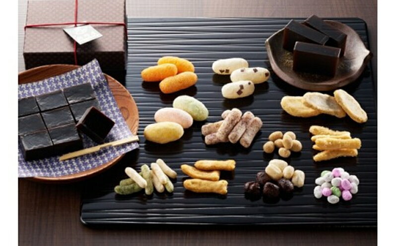 【ふるさと納税】菓子道楽新野屋 くろ羊かん（5本）・米菓（11種） にぎわいセット【 新潟県 柏崎市 】