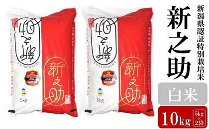 【令和5年産米】新潟県認証特別栽培米 新之助 白米 10kg（5kg×2袋）【 新潟県 柏崎市 】