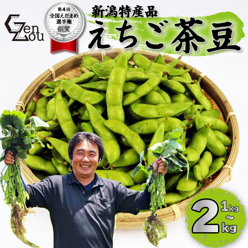 銀賞受賞 令和8年産 えちご茶豆 選べる 1kg 2kg 早期予約 新発田産 枝豆 茶豆 予約 早生茶豆 夏限定 えだまめ ちゃまめ 新潟の枝豆 先行予約 新発田の枝豆 新潟 新発田 数量限定 季節限定 ブランド おすすめ 夏 えちご 越後 genzou001P
