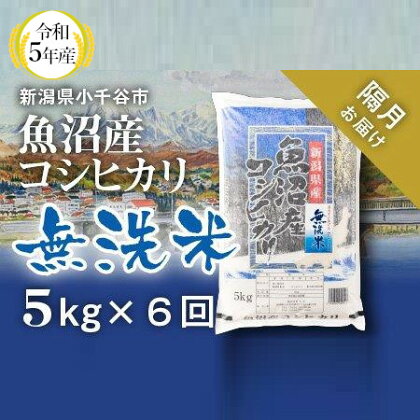 令和5年産 無洗米 魚沼産コシヒカリ 定期便5kg×6回（隔月お届け）r05-60-3kt