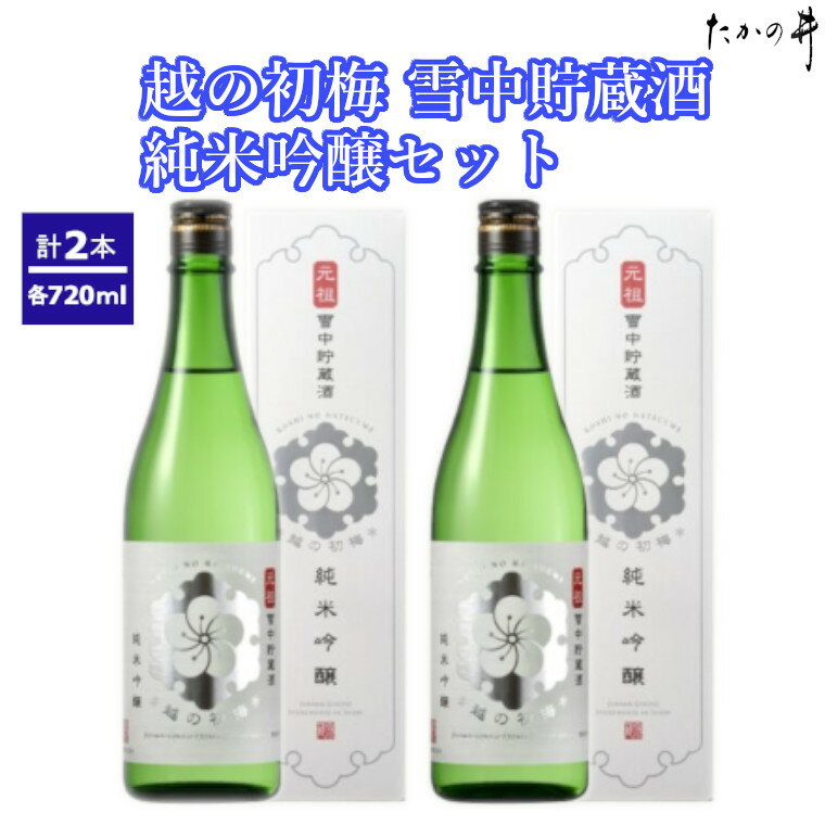 【ふるさと納税】越の初梅 雪中貯蔵酒 純米吟醸720ml（箱入）×2本セット 高の井酒造 日本酒 720ml 雪中貯蔵 新潟県 小千谷市 r05-014-022