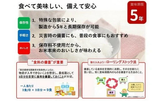 【ふるさと納税】5年保存 備蓄用ごはん6食×6袋 パックごはん レトルト r05-028-007