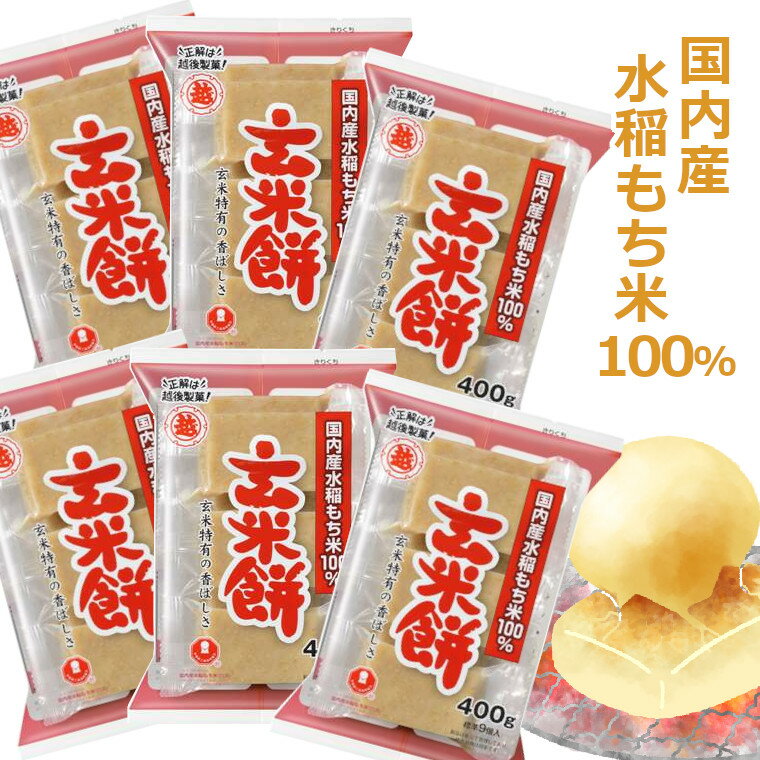 17位! 口コミ数「0件」評価「0」越後玄米餅 400g（9個）×6袋 個包装 もち 玄米 r05-14-6