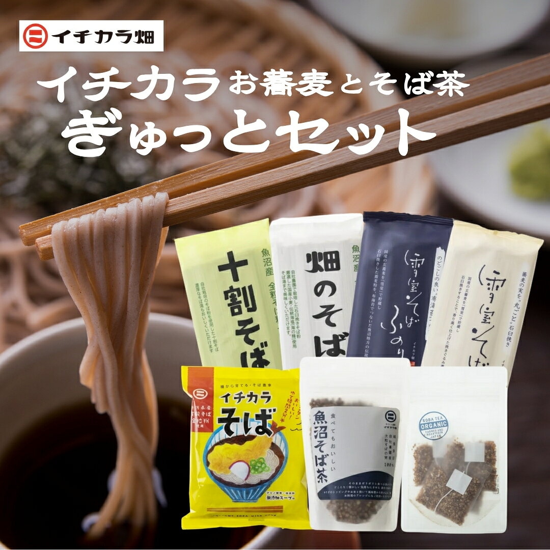 イチカラぎゅっとセット イチカラ畑こだわりそばとそば茶全商品のセット | 蕎麦 ソバ 乾麺 無農薬栽培 お取り寄せ 取り寄せ 特産品 グルメ 贈り物 贈答 お試し 新潟県 小千谷市[0021-0015-01]