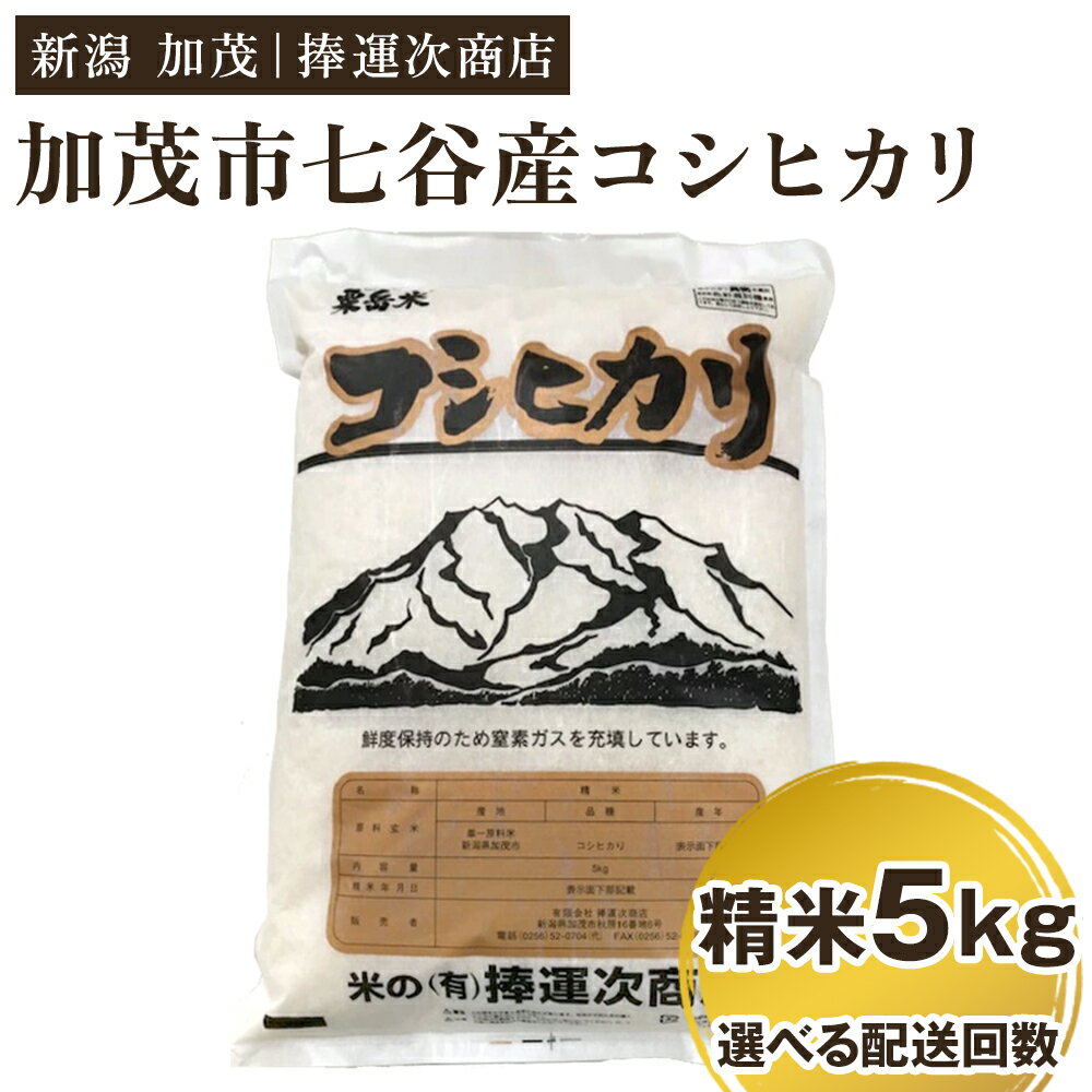 【ふるさと納税】令和5年産 新潟県加茂市七谷産コシヒカリ 精米5kg 選べる配送回数（通常配送1回～定...