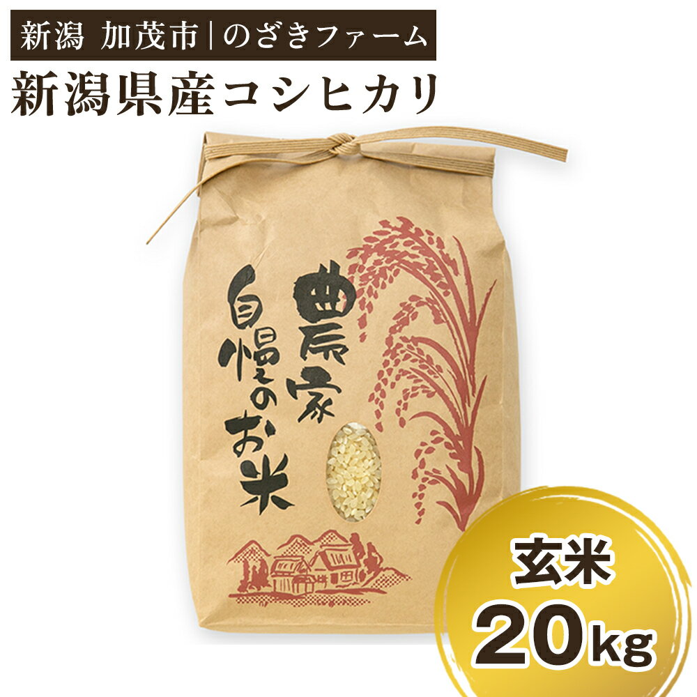 【ふるさと納税】【令和7年産新米先行予約】新潟県産コシヒカリ 玄米20kg（20kg×1袋）（従来品種） 《9月下旬から順次出荷》 新潟米 お米 こめ コメ ライス ご飯 加茂市 のざきファーム