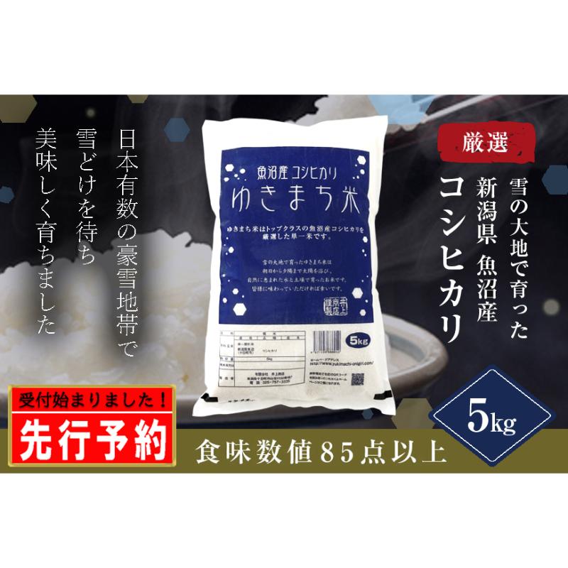 【ふるさと納税】【先行予約】ゆきまち米5kg【極上魚沼産コシヒカリ】令和6年度米<令和6年10月上旬~発送予定> 【十日町市】 お届け:令和6年10月上旬~発送予定