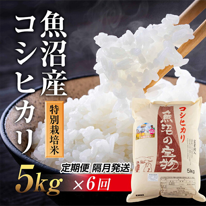 【ふるさと納税】【定期便 隔月発送 6回】魚沼産 コシヒカリ 5kg 特別栽培米 魚沼の宝物 嘉六 農家のこだわり 新潟県 十日町市 こしひかり お米 こめ 白米 コメ 精米 食品 人気 おすすめ 送料無料 【定期便・ 米 新潟 】 お届け:準備が出来次第、順次発送いたします。