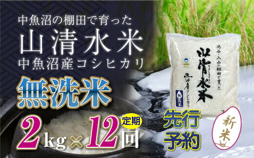 14位! 口コミ数「0件」評価「0」【新米先行受付】【定期便／全12回】無洗米2kg　新潟県魚沼産コシヒカリ「山清水米」　【定期便・十日町市】　お届け：2024年10月上旬から･･･ 